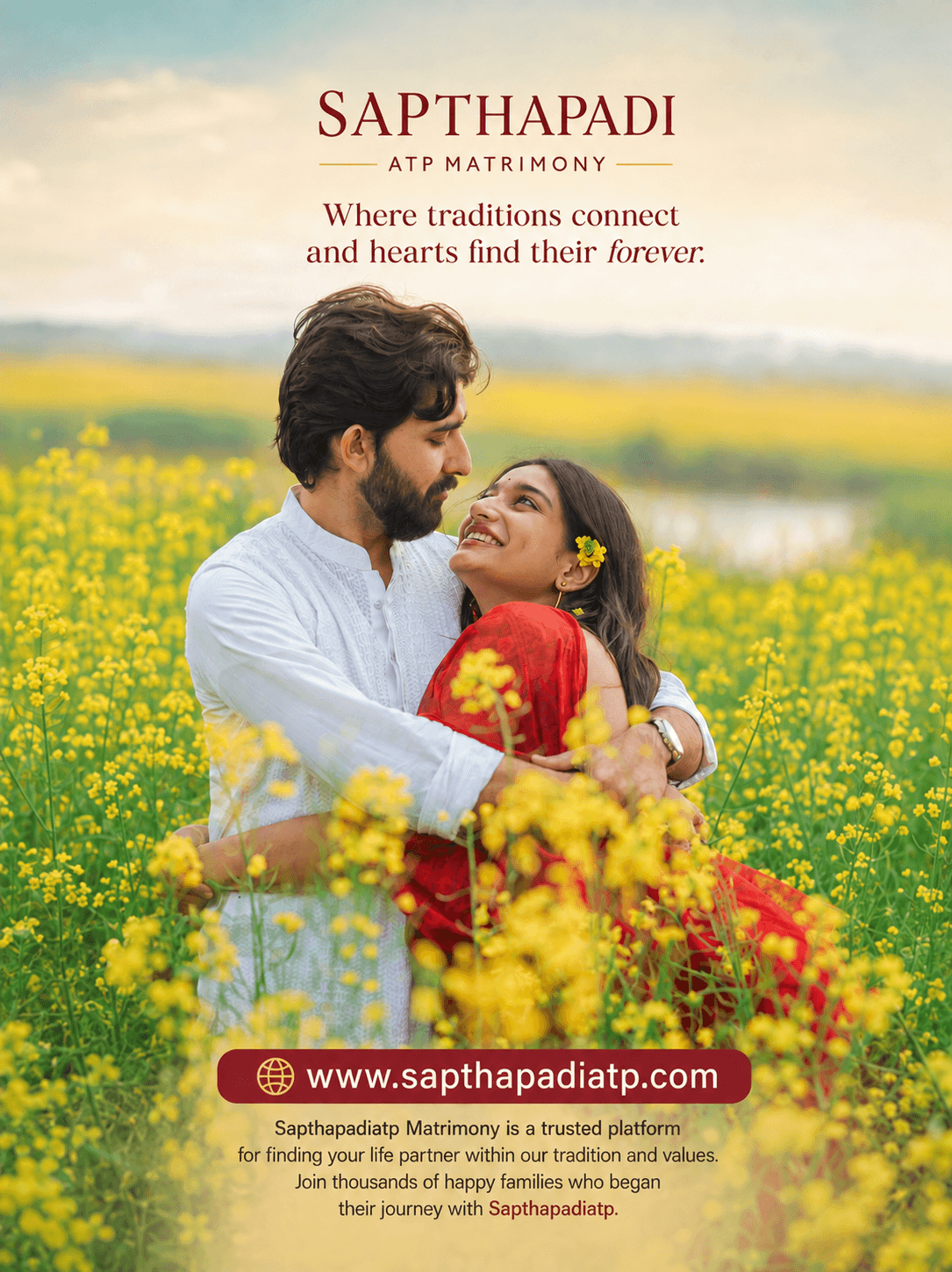 Saptapadi couple portrait — where traditions connect and hearts find their forever