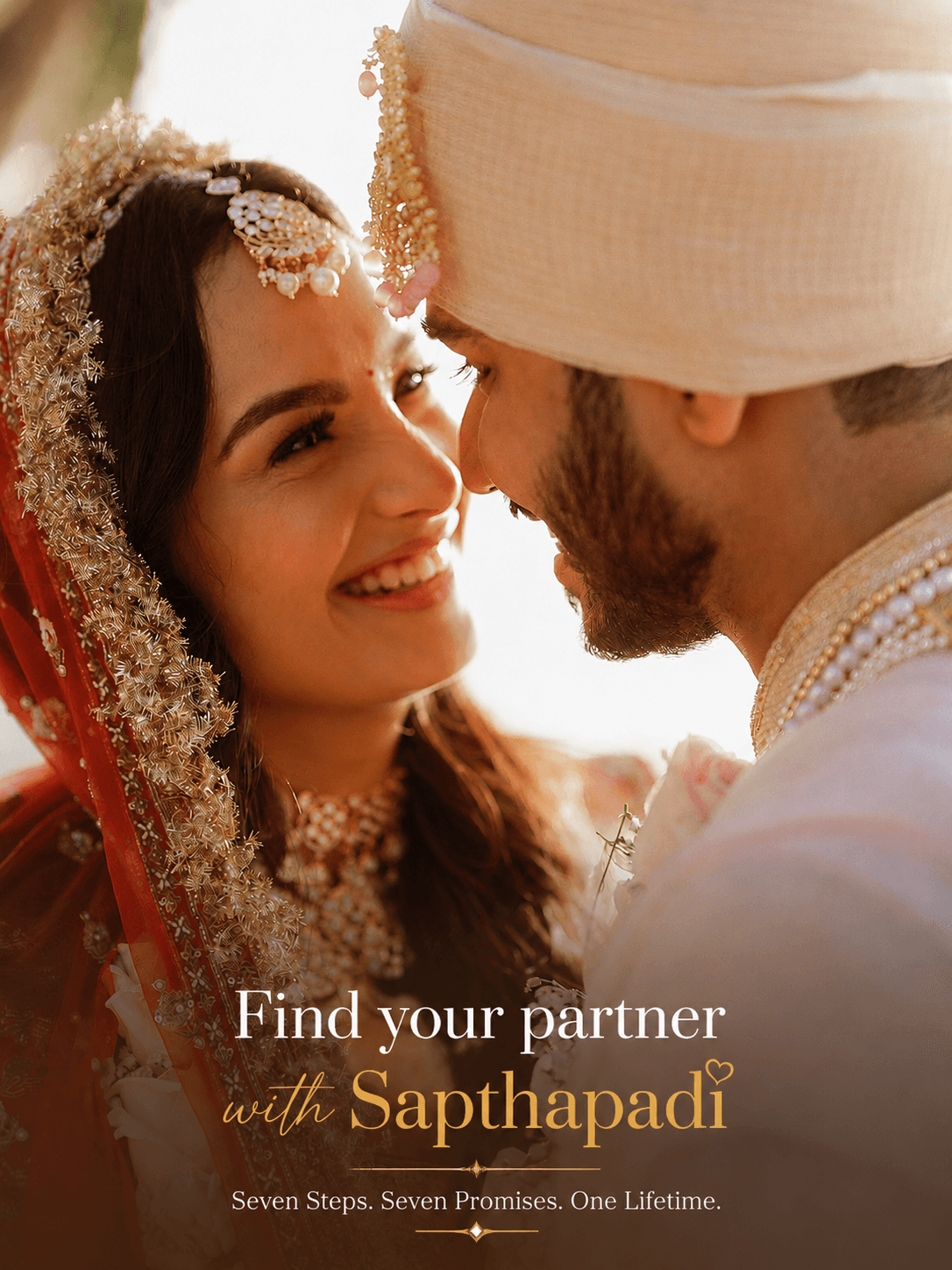 A radiant couple celebrating their union during traditional festivities
